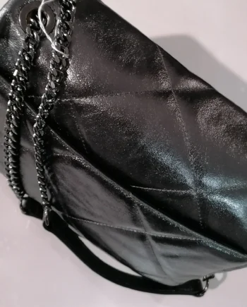 Borsa Donna Trapuntata in Vera Pelle Laminata Made in Italy.