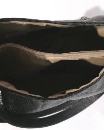 Borsa Donna Hobo Bag in Vera Pelle Martellata Laminata.