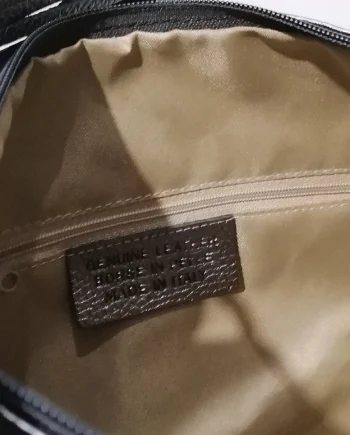 Borsa Donna Hobo Bag in Vera Pelle Martellata Laminata.