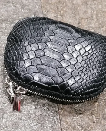 Bustina Donna Portamonete Portachiavi in Pelle Effetto Cocco.