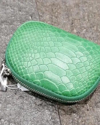 Bustina Donna Portamonete Portachiavi in Pelle Effetto Cocco.