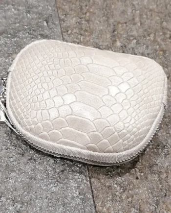 Bustina Donna Portamonete Portachiavi in Pelle Effetto Cocco.