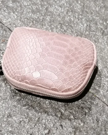 Bustina Donna Portamonete Portachiavi in Pelle Effetto Cocco.