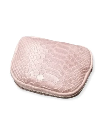 Bustina Donna Portamonete Portachiavi in Pelle Effetto Cocco.