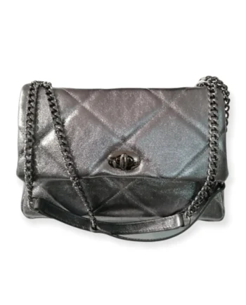 Borsa Donna Trapuntata in Vera Pelle Laminata Made in Italy.