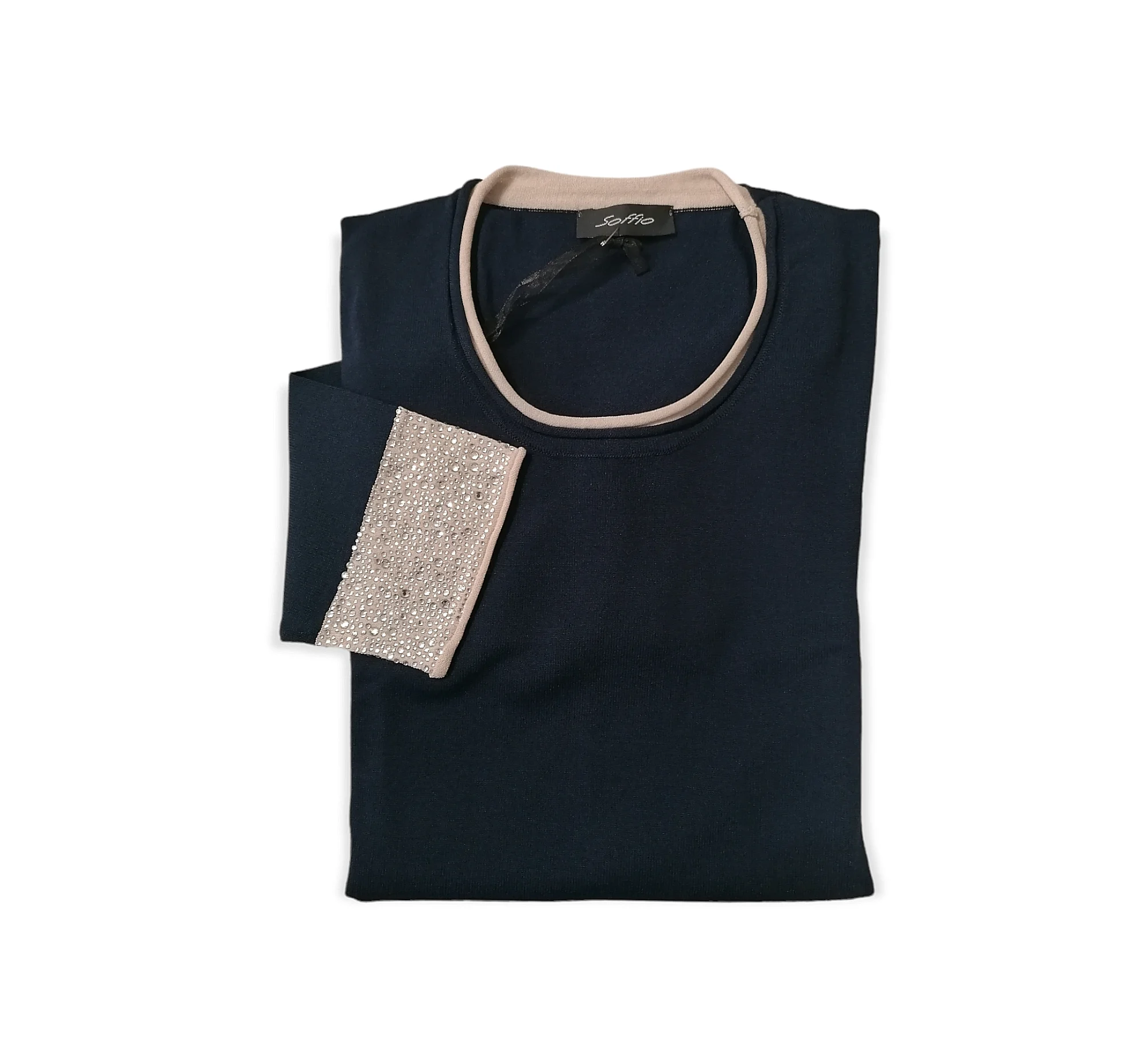 Maglia Donna Soffio con Polsini in Strass.