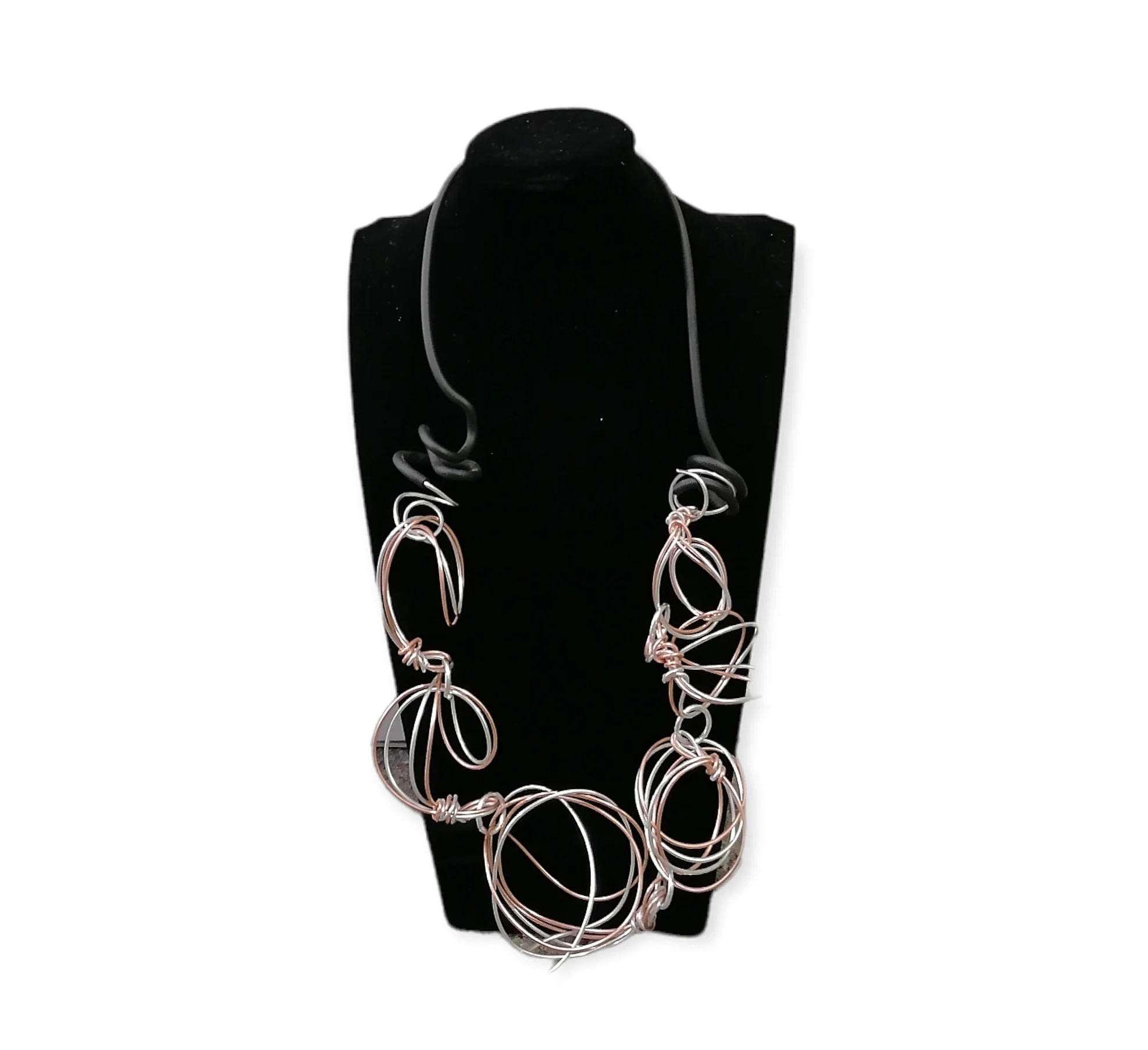 Collana Linea Galaxy in Caucciù e Alluminio.