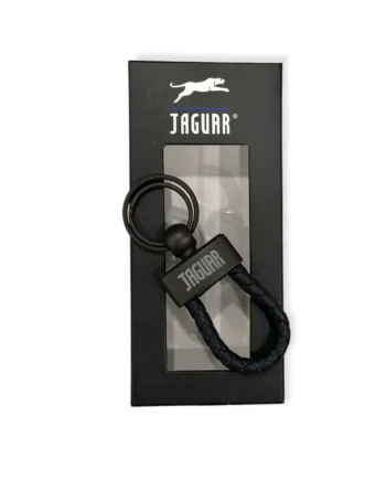 Portachiavi Uomo Jaguar in Vera Pelle Intrecciata.