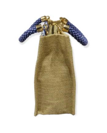 Mini Handle Bag Ricamata in tessuto grezzo