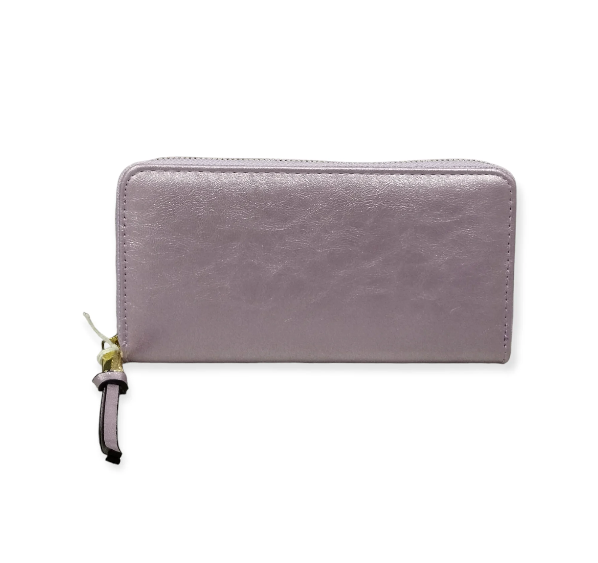 Maxi Portafoglio Donna in Similpelle Laminata con Cerniera.