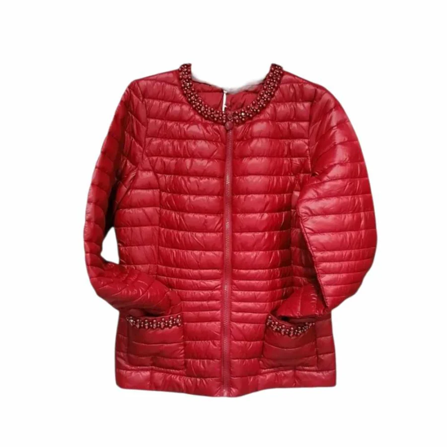 Piumino Donna 100 Grammi con Perle e Strass.