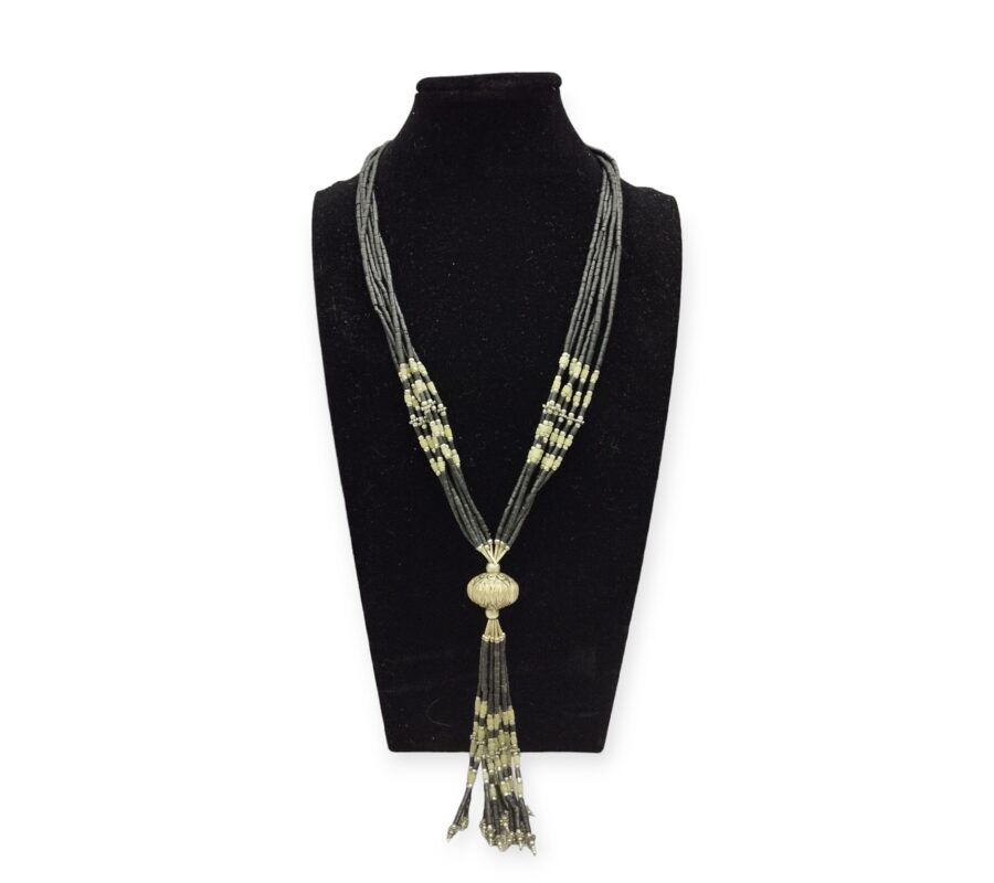 Collana Multifilo Donna Etnica Nera.