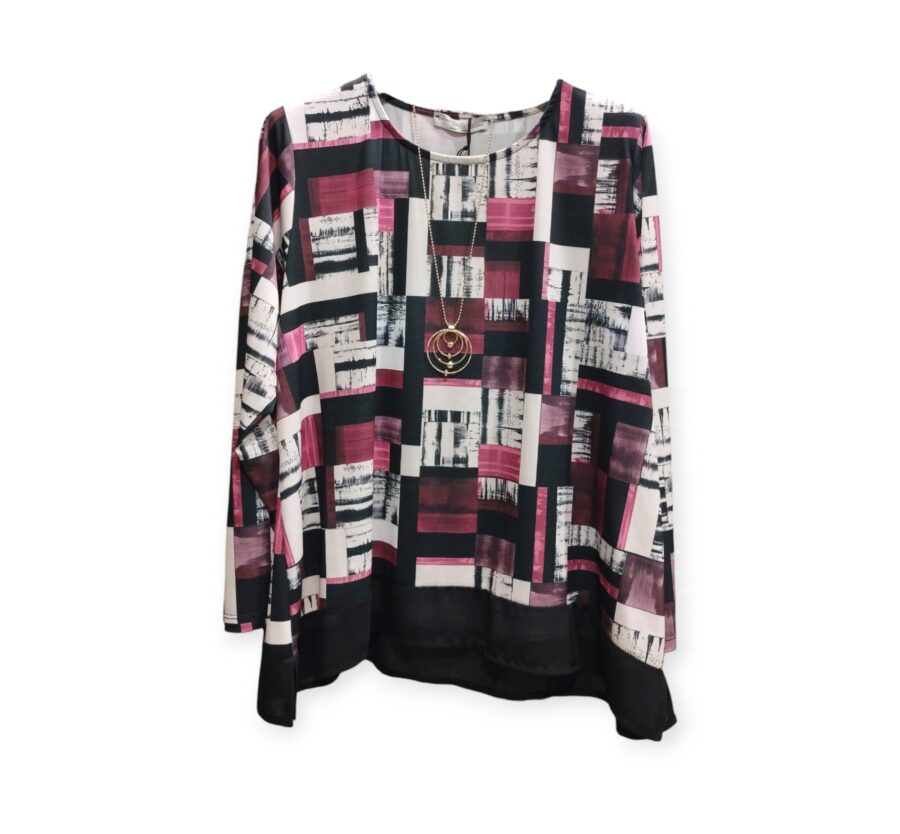 Casacca Donna Giada Rubino Fantasia Quadri.
