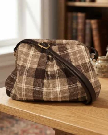 Pochette Donna Frame in Fantasia Tartan con Tracolla.