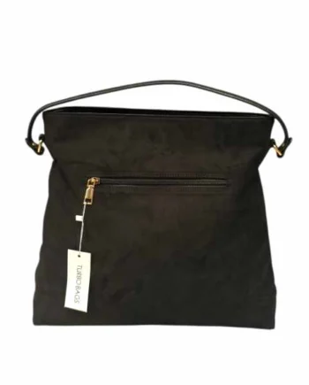 Borsa Hobo Bag Donna Effetto Alcantara con Rombo.