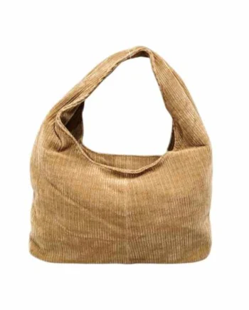 Borsa Donna Hobo Bag Coconuda in Velluto a Coste.