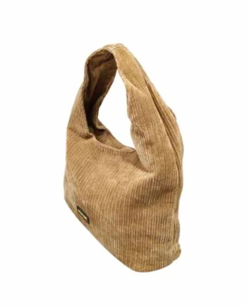 Borsa Donna Hobo Bag Coconuda in Velluto a Coste.