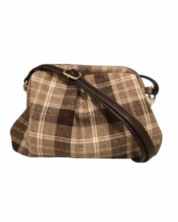 Pochette Donna Frame in Fantasia Tartan con Tracolla.