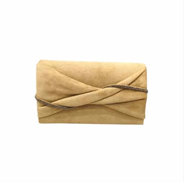 Pochette Sera e Cerimonia Effetto Alcantara con Fiocco e Strass.