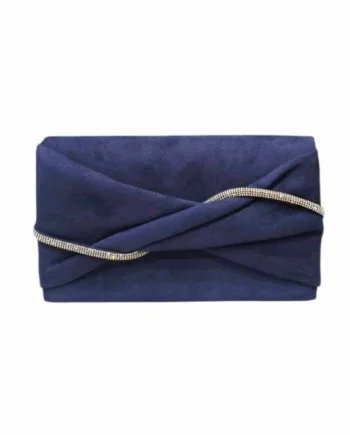 Pochette Sera e Cerimonia Effetto Alcantara con Fiocco e Strass.