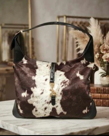 Borsa Hobo Bag Donna Effetto Cavallino Fantasia Muccata.