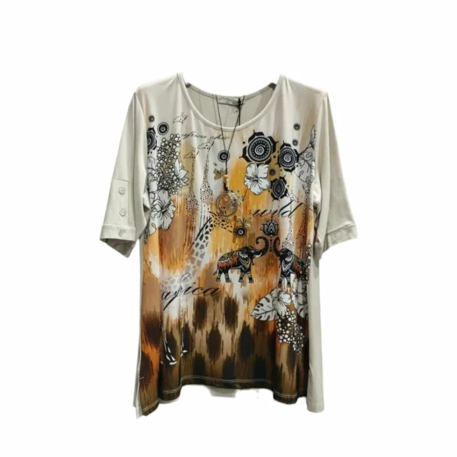 Casacca Estiva Oversize Donna Giada Rubino Fantasia Safari.