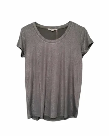 T-shirt Donna Jersey Viscosa Effetto Metallizzato Anis.