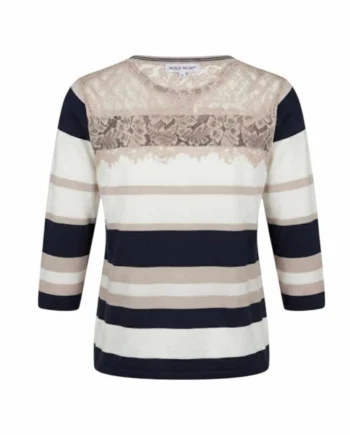 Maglia Donna Fantasia Rigata con Pizzo.