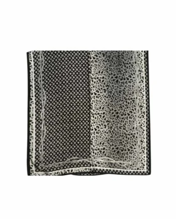 Foulard Donna Satinato in Seta e Viscosa Maculato e Monogram.