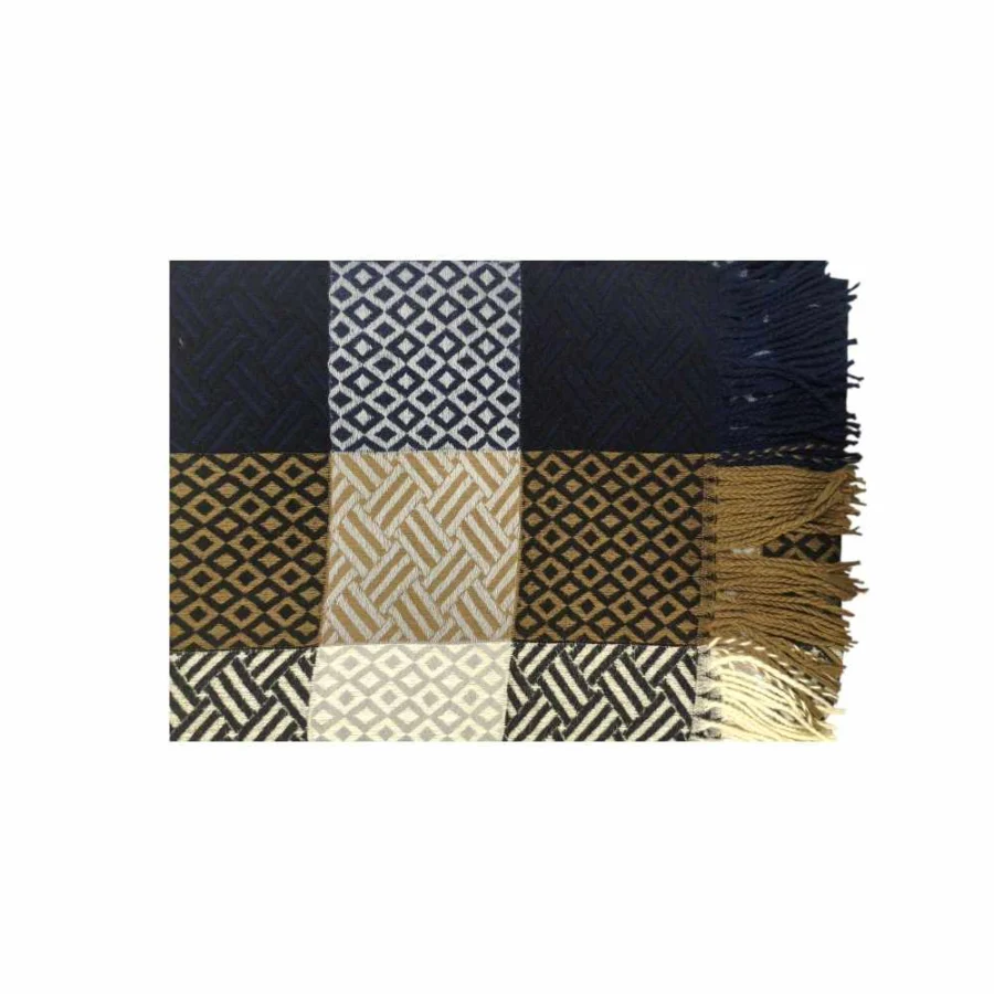 Maxi Sciarpa Donna Invernale Stile Patchwork Geometrico.