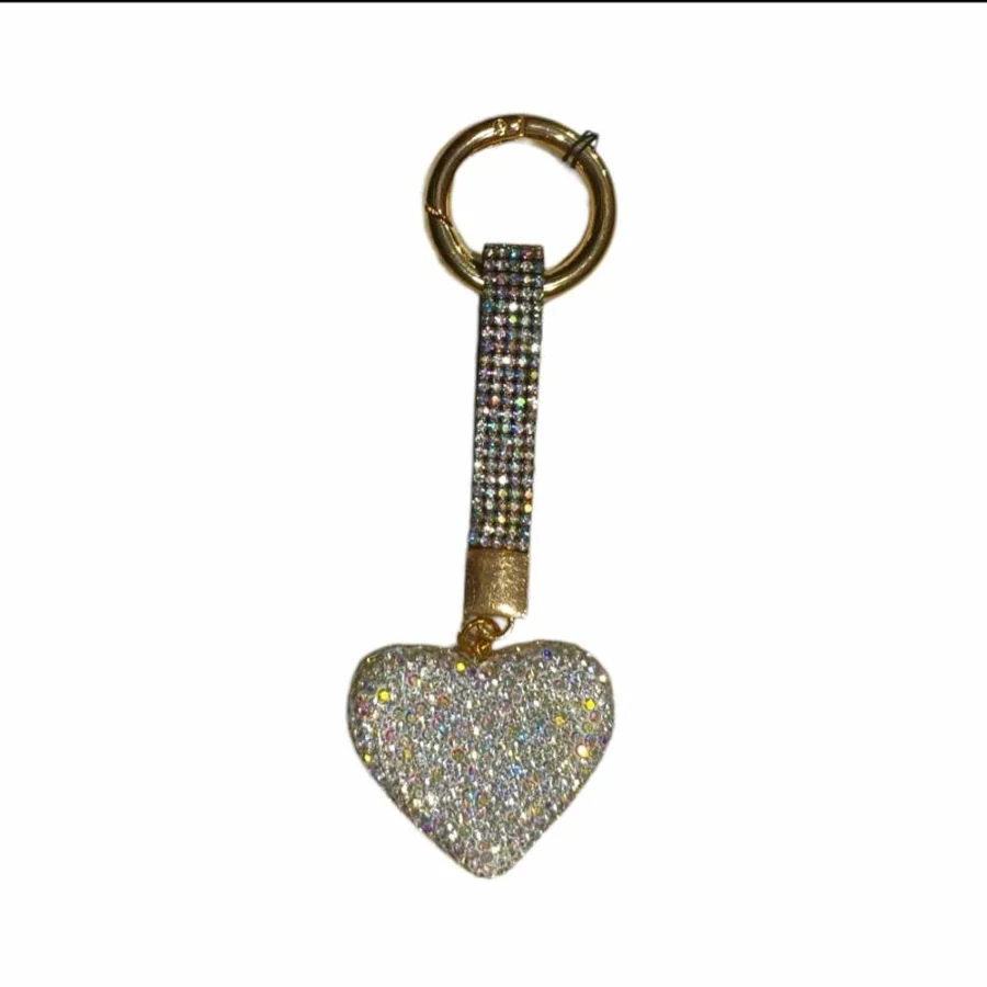 Portachiavi Donna con Charm a Cuore in Strass.