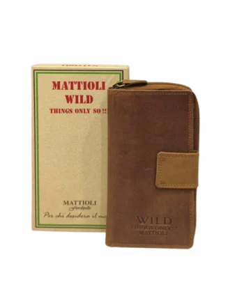 Maxi Portafoglio Donna Mattioli Wild in Vera Pelle Vintage.